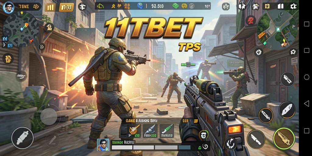 Screenshot utama 11TBET menampilkan aksi mendebarkan dalam gameplay TPS.