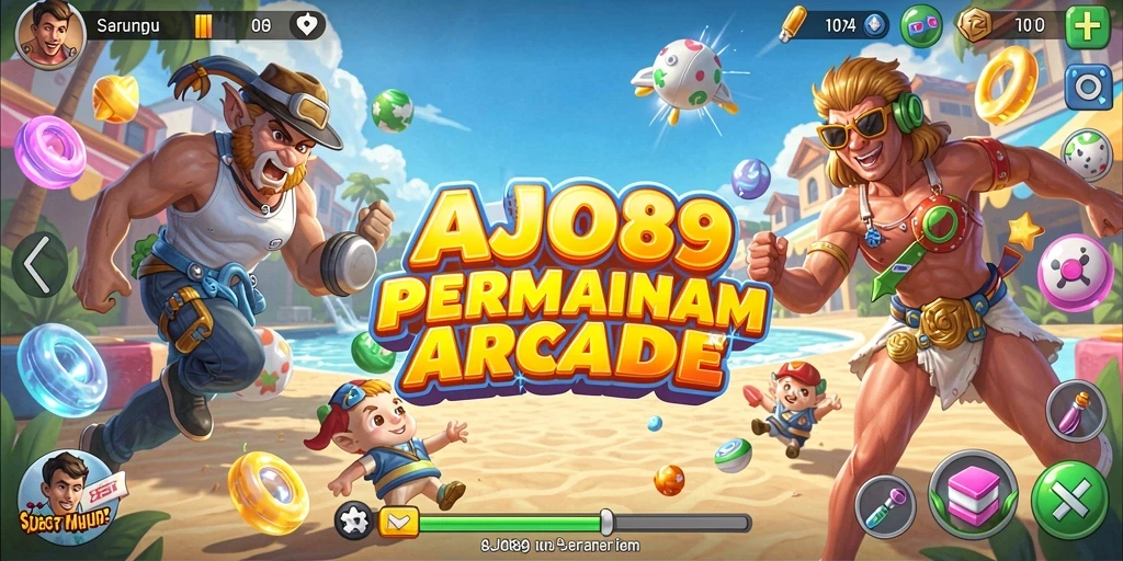 Tampilan gameplay AJO89 yang dinamis dan penuh warna.