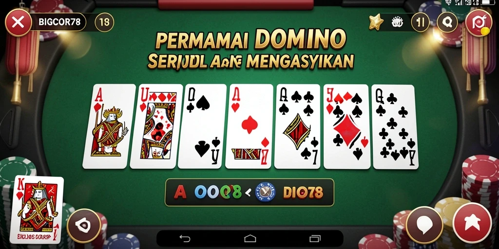Tampilan permainan Domino yang menarik dan interaktif di BIGCOR78.