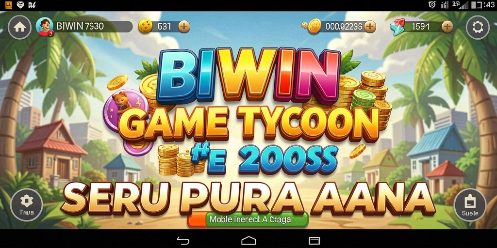 Gameplay seru dan menantang di BIWIN, dunia Tycoon yang nyata.
