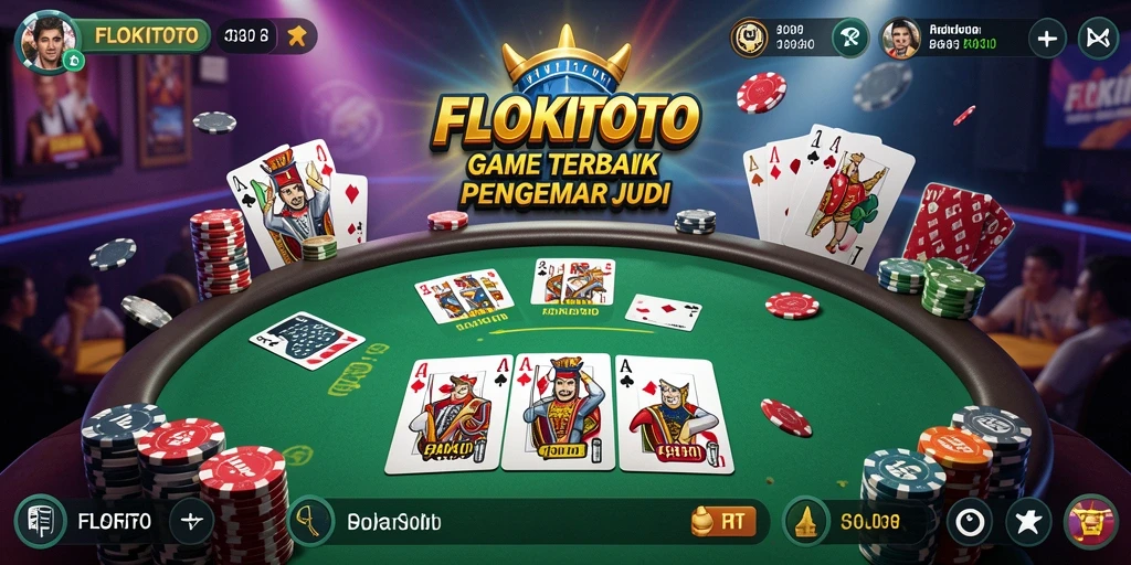 Screenshot gameplay FLOKITOTO yang menunjukkan suasana permainan Poker.