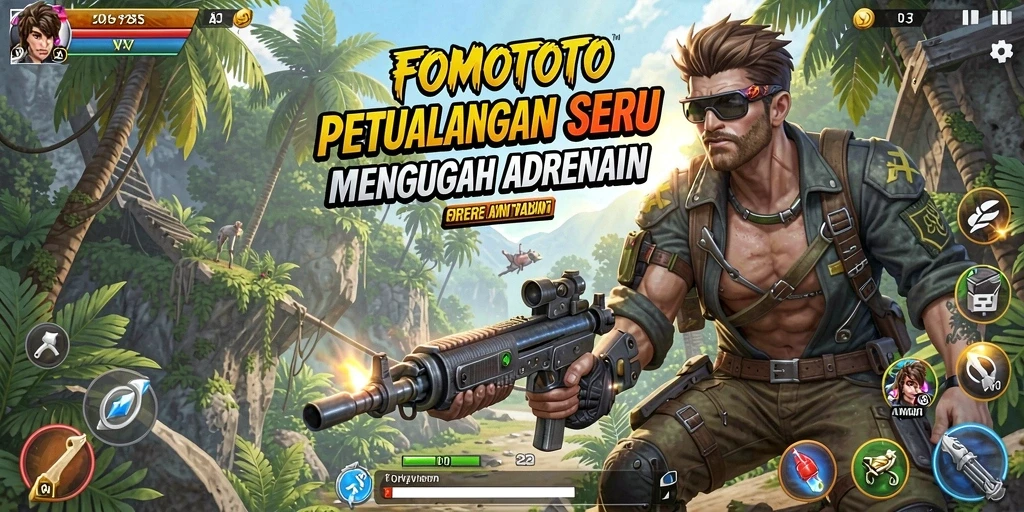 Screenshot gameplay FOMOTOTO menampilkan petualangan seru penuh tantangan.