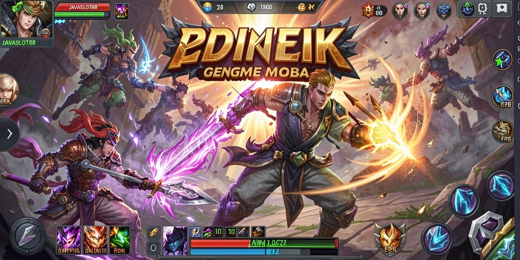 Tampilan seru gameplay <strong>JAVASLOT88</strong> dalam pertarungan tim.