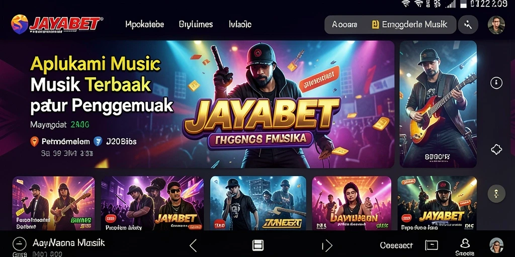 Screenshot JAYABET menunjukkan pengguna menikmati permainan musik yang seru.