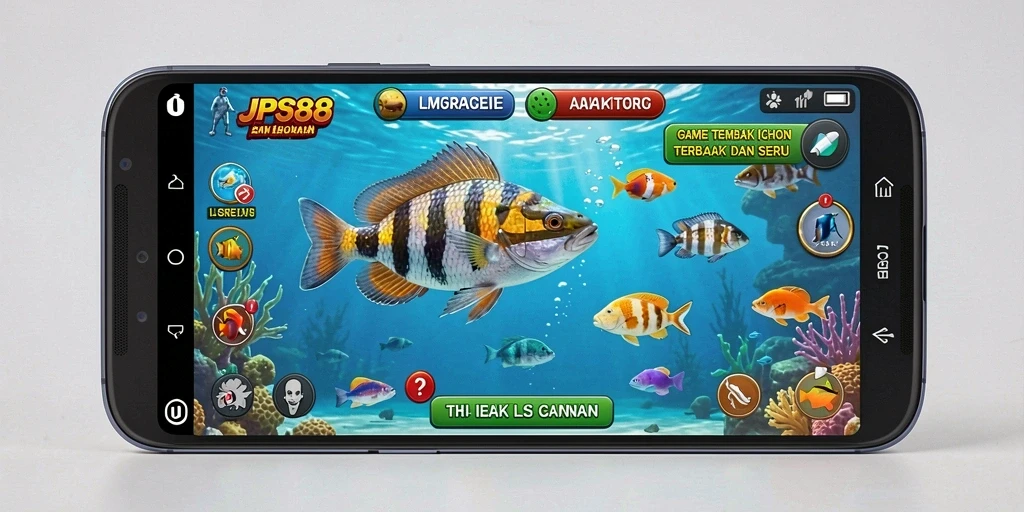 Tampilan gameplay seru dalam JPS88 saat menembak ikan.