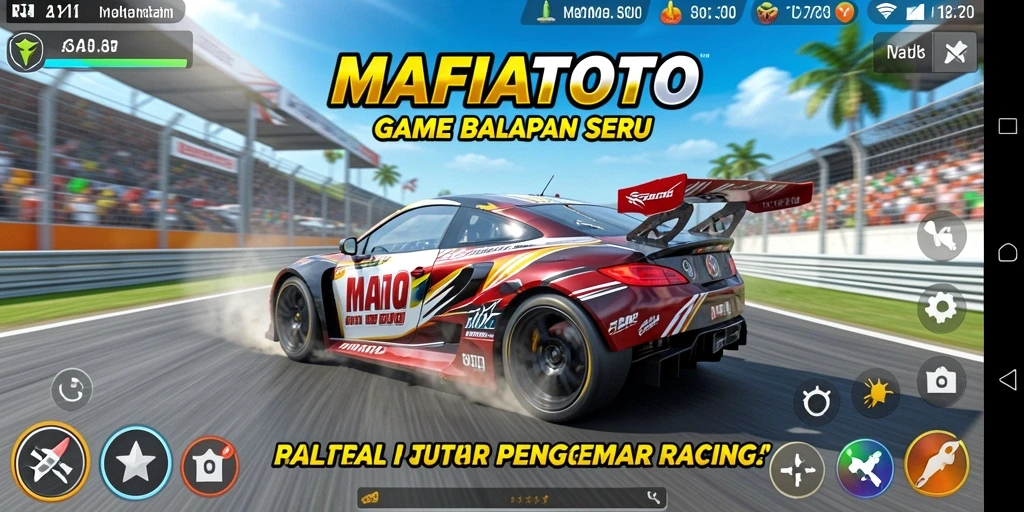 Screenshot gameplay MAFIATOTO menampilkan aksi balapan yang seru dan grafis yang menawan.