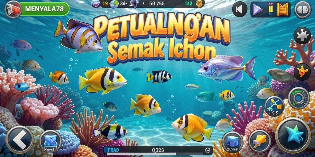 Tangkapan layar MENYALA78 menampilkan aksi seru menangkap ikan.