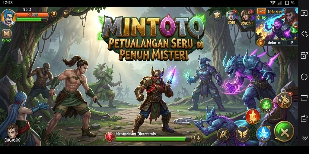 Screenshot MINTOTO menampilkan petualangan epik penuh warna.