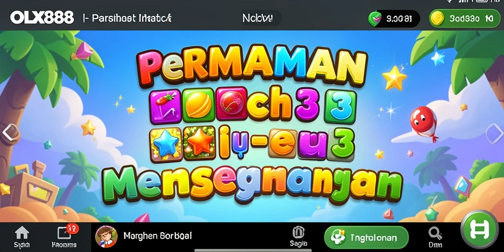Tampilan menarik dari gameplay OLX888 menunjukkan keseruan Match-3.