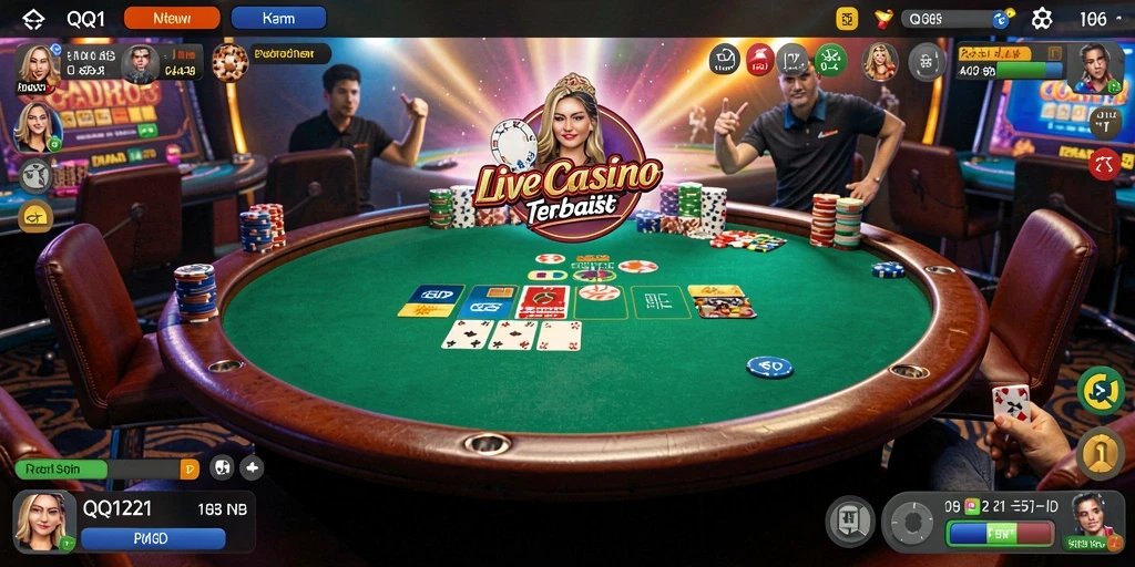 Tampilan gameplay menarik dari QQ1221 di Live Casino.