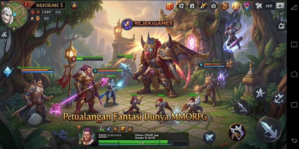 Screenshot gameplay menunjukkan aksi pertempuran seru dalam <strong>REJEKIGAMES</strong>.