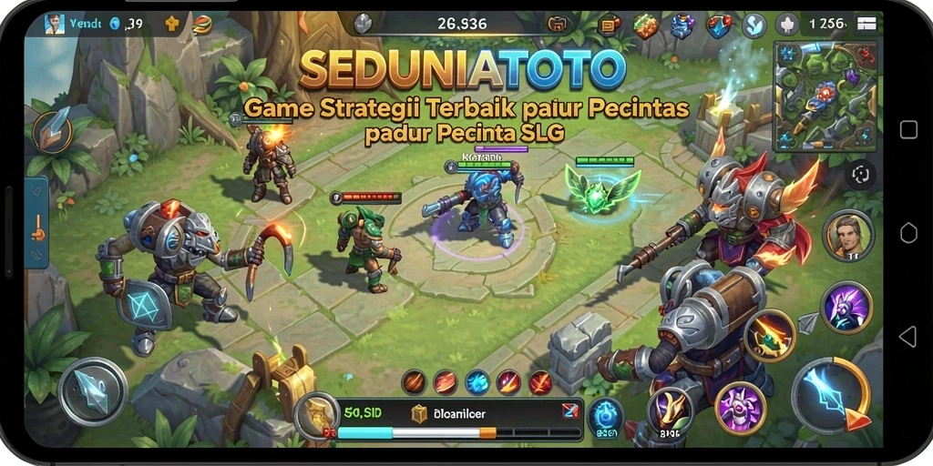 Tangkapan layar gameplay SEDUNIATOTO menunjukkan pertempuran strategis yang intens.