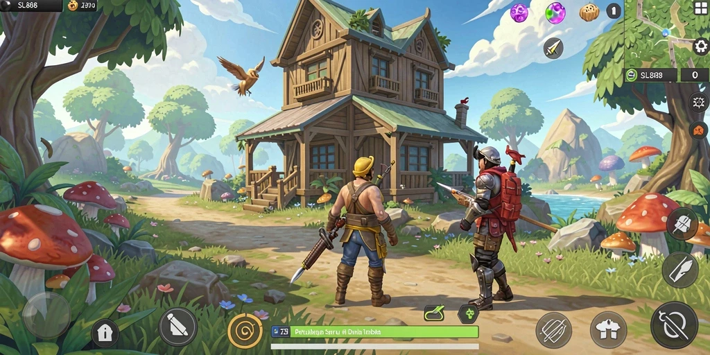 Screenshot gameplay SL888 menampilkan momen eksplorasi di dunia terbuka.