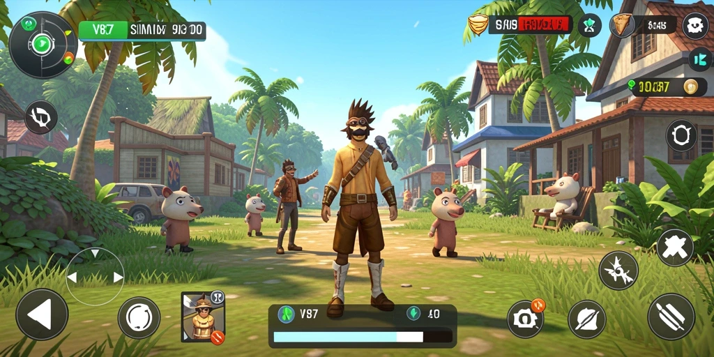 Tampilan gameplay V87 yang menawan dan realistis dalam simulasi kehidupan.