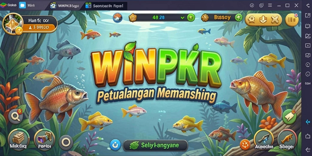 Tampilan gameplay WINPKR yang seru saat menangkap ikan.